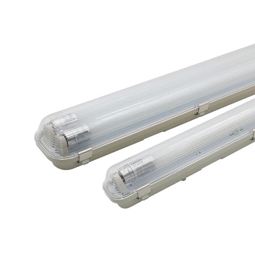 Huanyue LED tri-proof lamp T8T5 waterproof, dustproof and explosion-proof single and double tube full set long bracket lamp tube with cover fluorescent lamp 1.2m single tube + LED tube 18W complete set