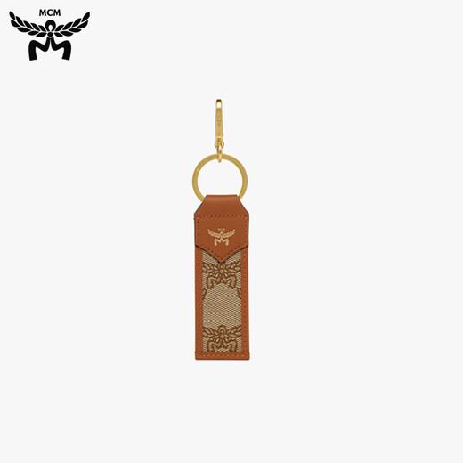 MCM HIMMEL Couple Jacquard Keychain Pendant Bag Decoration Cognac Color New Year Gift