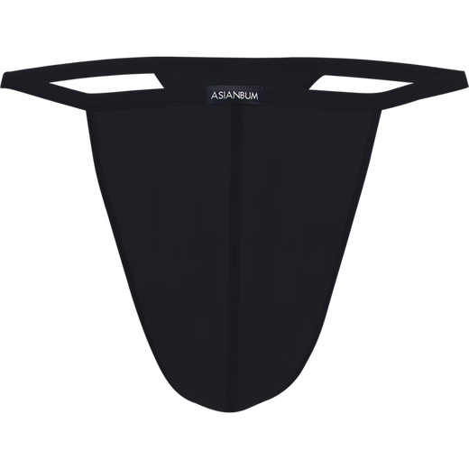 Asianbum ice sexy silky rainbow color leaky buttocks low waist big U protruding single thong dark black M