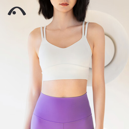 Aixiabu autumn yoga vest with chest pad Pilates sports bra shock-proof all-in-one yoga clothing top fitness vest A23083NSLK66 cheese white seamless one-cup M