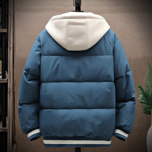 墨雨春冬季棉服12-15岁男孩初高中学生棉衣外套帅气潮流大童加厚棉袄潮 6627白色(加厚保暖) 均码 m 80-100斤左右