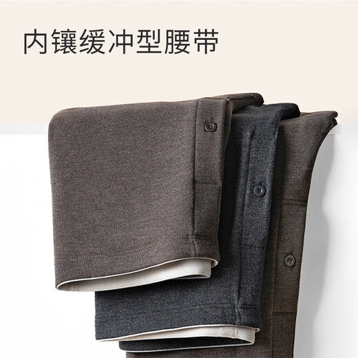 Charm Kendo men's thermal pants long johns winter cotton pants plus velvet solid color thickened warm German velvet tight bottoming thermal underwear tan 2XL for boyfriend and husband (151-170Jin Jin equals 0.5 kg)