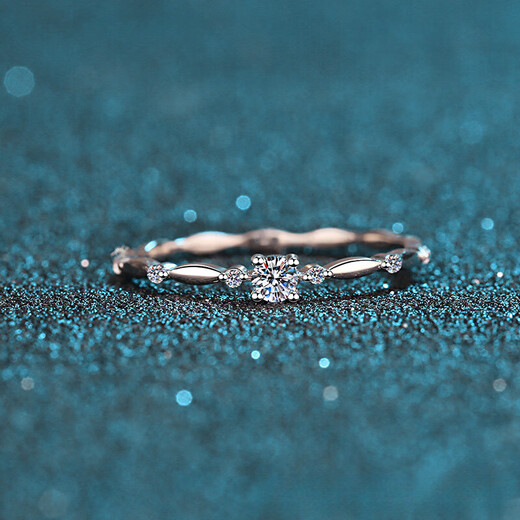 Xingtang pt950 platinum diamond ring for women s925 sterling silver 10 points moissanite row ring millennium reincarnation four-claw ring for women engagement No. 10