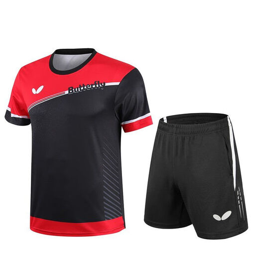 Traje de tenis de jersey de la mariposa Traje para hombres transpirable Mesh Competencia de secado rápido Jersey Summer Equipo de entrenamiento Sportswear Sportswear