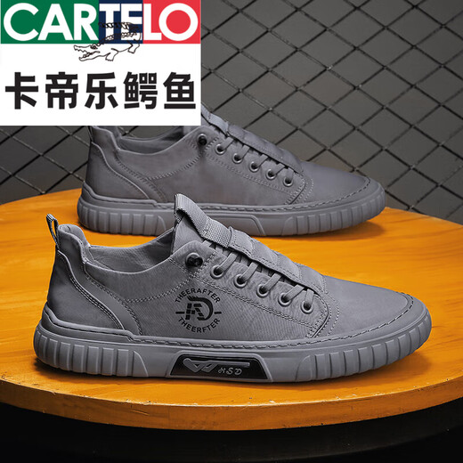 Cartelo Toile d'été Chaussures pour hommes respirant des chaussures de tissu de fil de glace paresseux pour hommes Chaussures de planche décontractées Trendy Chaussures Gris 39 SORGES STANDARD