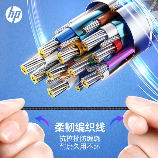 HP (HP) gaming wired headset in-ear headset with microphone smart noise reduction microphone mobile phone computer e-sports heavy bass eating chicken office learning Type-c version one machine dual microphone