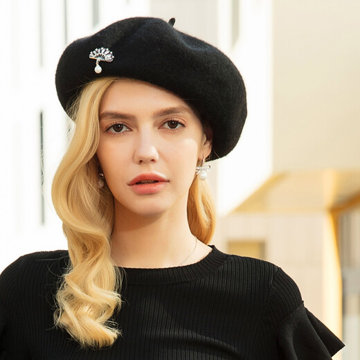 EE new winter fashion hat British winter shopping and travel versatile elegant beret hat for women orange red adjustable