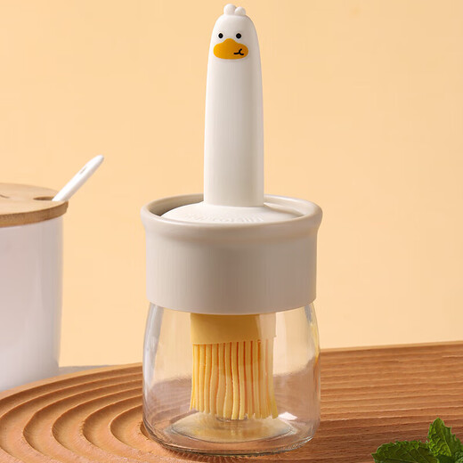 Xu Nian all-in-one oil bottle with brush food high temperature resistant retractable oil brush food grade baking barbecue kitchen pancake oil brush oil brush pot yellow food grade high temperature resistant