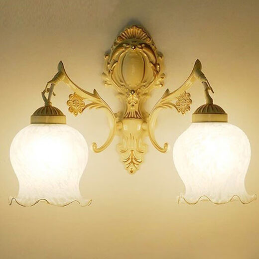 Yilin Wall Lamp Bedroom Wall Bedside Lamp Simple Modern Creative European American American LED Living Room Aisle Stair Lamp Room Gold 8015 with LED9 Three Color Light