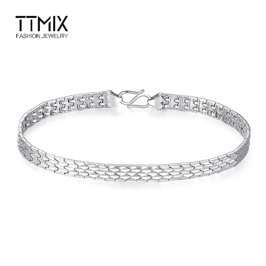 TTMIX Men's Generous Platinum Bracelet Fashionable Temperament pt950 Platinum Snake Pattern Bracelet 15.5-15.7g 17cm Width 5.4mm