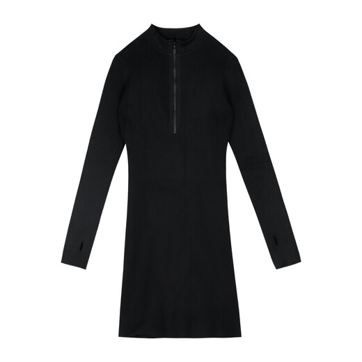 Pierre Cardin Black Sexy Hot Girl Pure Desire Dress Women's 2025 Spring and Autumn New Slim Waist Long Sleeve Hip Covering Stepmother Dress Black Dress Women's Summer/Drapping Dress M 45/55kg