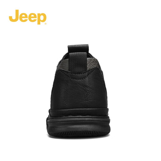 Jeep men's shoes British breathable business casual leather shoes men's lightweight versatile men's formal shoes soft sole shoes men black (leather shoe size) 42