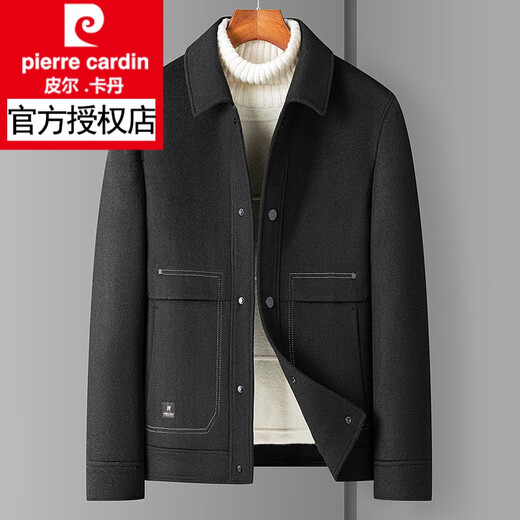 皮尔卡丹（pierre cardin）双面羊毛呢夹克男短款加厚休闲翻领毛呢外套男士秋冬季 驼色 8211 2XL 185/2XL (150-165斤)