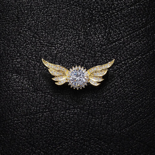 WOUG Hao Angel Wings Men's Brooch Light Luxury Corsage Simple Suit Decoration Lapel Pin Creative Gold One