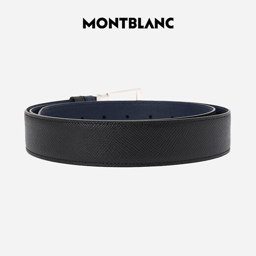 Montblanc MONTBLANC black/indigo double-sided free-cut belt/belt 118438 gift