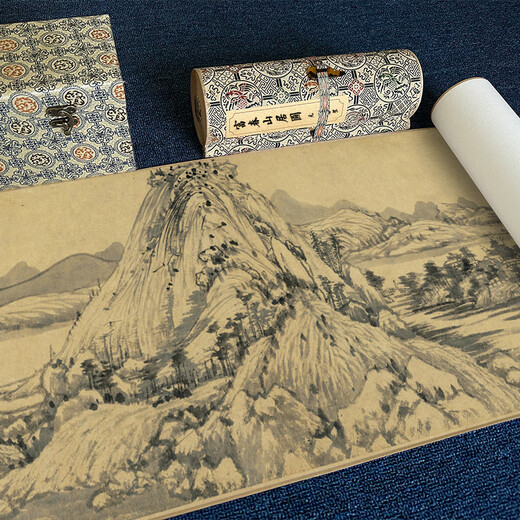 驿墨阁元 黄公望 富春山居图古字画十大名画水墨山水画临摹高清复制收藏 【画芯】完整全卷：33*1239厘米 防水绢布(推荐）