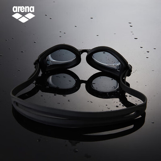 Arena (arena) anti-fog pioneer imported myopia swimming goggles, adult swimming goggles that do not fog, professional swimming goggles for men and women, black, anti-fog pioneer, wipeable, 720XSMK 200 degrees