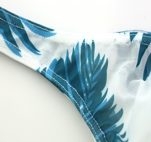 Men's T-string sexy briefs, mesh printed low-waisted, open-back, arm-exposed sexy pants for men, black M2 feet-2 feet 3