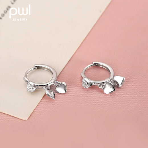 PWL925 silver love pendant earrings light luxury niche high-end heart-shaped ear buckle earrings 2025 new trendy earrings love earrings S925 silver