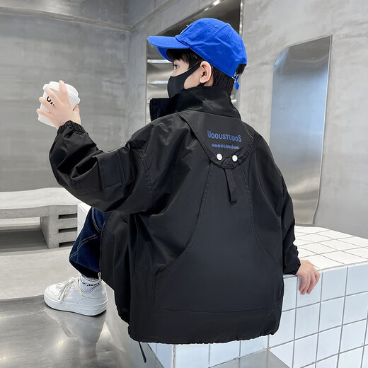 McDouble Bear Boys' Jacket Spring and Autumn Fashion Style 2025 New Medium and Large Children's Spring Casual Jacket Fashion Top Work Style Green (8326 Spring and Autumn Style) 160