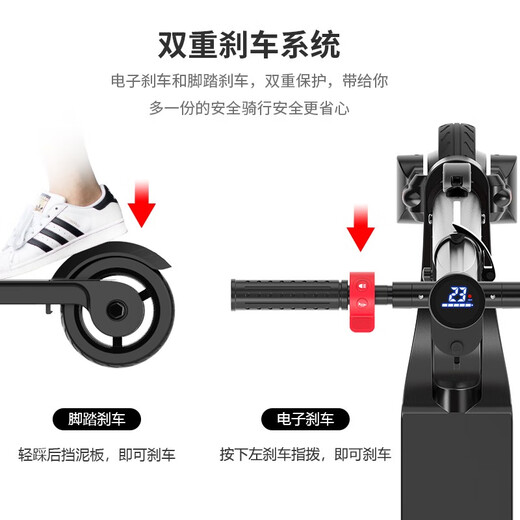 HX Huanxi Folding Electric Scooter Small Mini Adult Student Transportation Light Portable Scooter Battery Removable Single Battery APP Version Not Included About 20 Kilometers