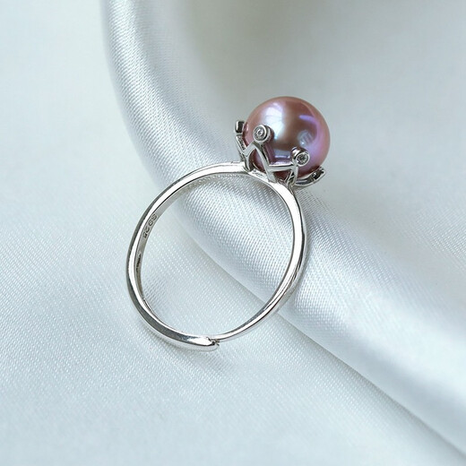 Queen of Pearls Classic Six Claw S925 Silver 8-9mm Freshwater Pearl Ring Birthday Gift