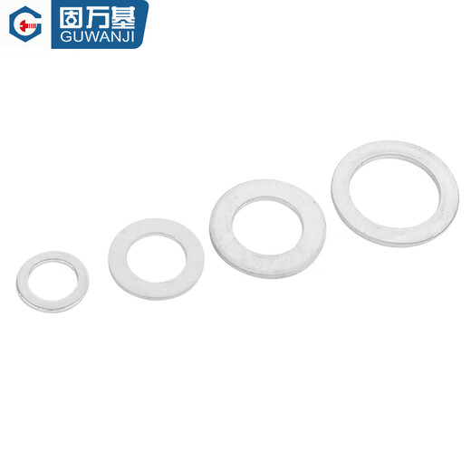 Guwanji aluminum gasket round aluminum alloy screw metal flat pad aluminum thickening and widening washer large national standard fastener M5x10x1 100 pieces