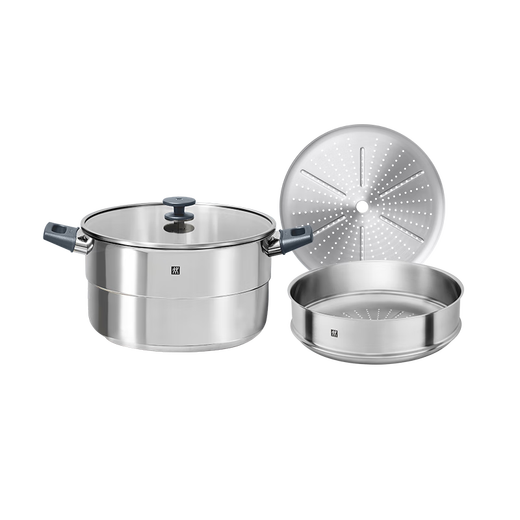 ZWILLING steamer anti-yellowing stainless steel uncoated household soup pot steamer steaming dual-purpose gas stove universal 28cm