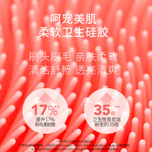 FOREO LUNA electric facial cleanser LUNA 4 mini high-efficiency deep cleansing and translucent facial cleanser APP controlled face wash artifact for my wife Grapefruit Red