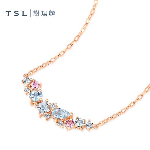 Xie Ruilin (TSL) Collar de diamantes y topacio de la serie Colorful Treasure de dopamina de 18 quilates para mujer BE831 Precio (aproximadamente 4 diamantes, aproximadamente 6 puntos en total)