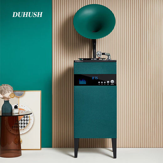 Fantasy Poetry Gramophone Living Room Study Italian-style High-end Retro Vinyl Large Speaker Floor-Standing Record Player Bluetooth Modern Audio Dark Green SP1502