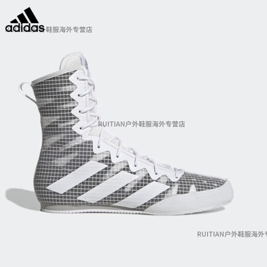 Adidas BOX HOG 3/4 Generation Men's Boxing Shoes Professional Fighting Training Shoes New Year's Day Gift White Gray GZ6118 Standard 44_US10