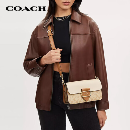 COACH Brand Direct Supply Women's MORGAN Medium Portable Underarm Bag Color Matching CR332 New Year's Gift