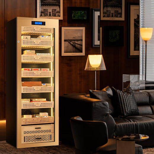 Huilai COMEBACK H-450X cigar cabinet smart horizontal line solid wood constant temperature and humidity cigar cabinet cigar special humidifier H-450 classic black