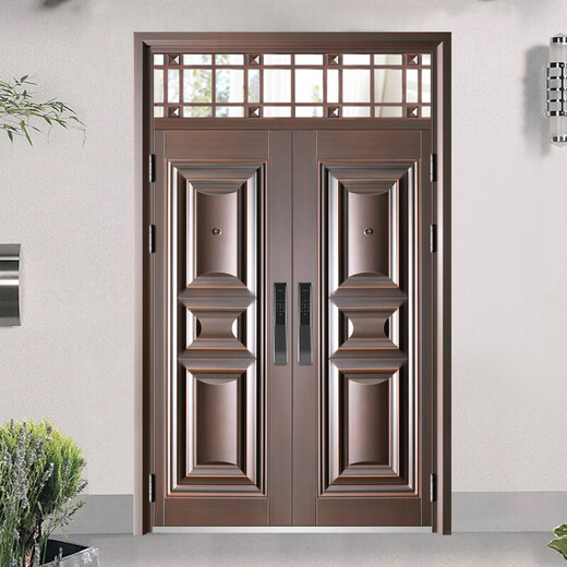 防盗门甲级钢质入户门进户室外带气窗通风子母门双开农村门 1970*860/960-内/外开[下单备