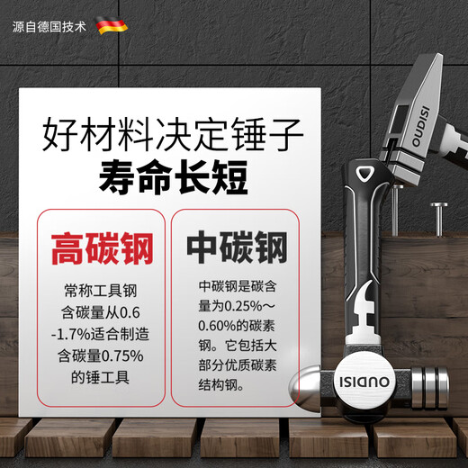 Otis mini hammer solid wood short handle octagonal hammer high carbon steel small hammer octagonal hammer masonry hammer octagonal hammer square head hammer mini short handle octagonal hammer