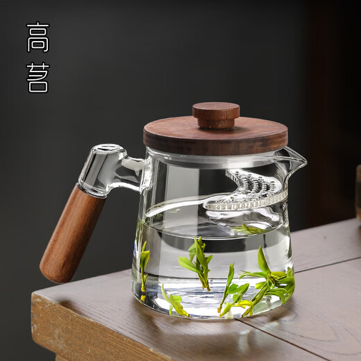 Gaoming Crescent Tea Filter Fair Cup High Borosilicate Transparent Glass Male Cup Tea Divider High Temperature Resistant Tea Cup Tea Set Accessories Small Shengyue Male Cup 400ml + Lid