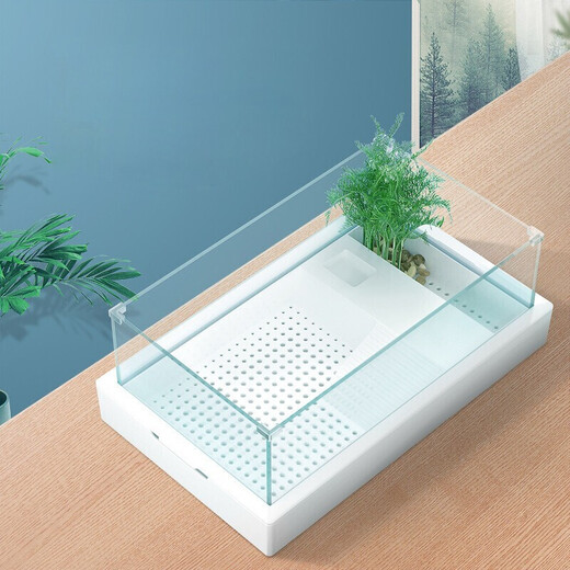 YEE brand split glass turtle tank 51cm large with bottom sand aquatic plants for landscaping household Brazilian tortoise special tank for turtle breeding villa breeding box