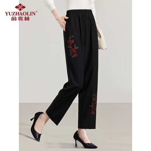 Yu Zhaolin Mom's Pants Spring and Autumn Casual Pants Middle-aged and Elderly Women's Straight Leg Granny Pants Y23KK2624