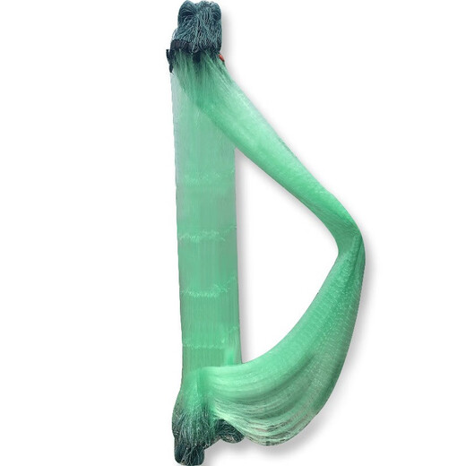 Yuxige sticky fish net fish net three-layer fishing net green silk sunken net fishing net hanging net to catch fish wire mesh sticky fish net crucian carp fish net 1.5 meters high 3 fingers 50 meters long three-layer sunken net lead pendant style