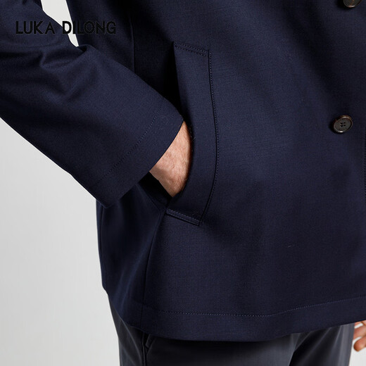 Luca Dilon 100% Sheep Wool Spring and Autumn New Light Business Executive Jacket Casual Versatile Jacket for Men Royal Blue L (50)