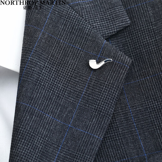 North Martin North Martin high-end brand brooch men's Chinese style retro suit wedding gift lapel pin silver