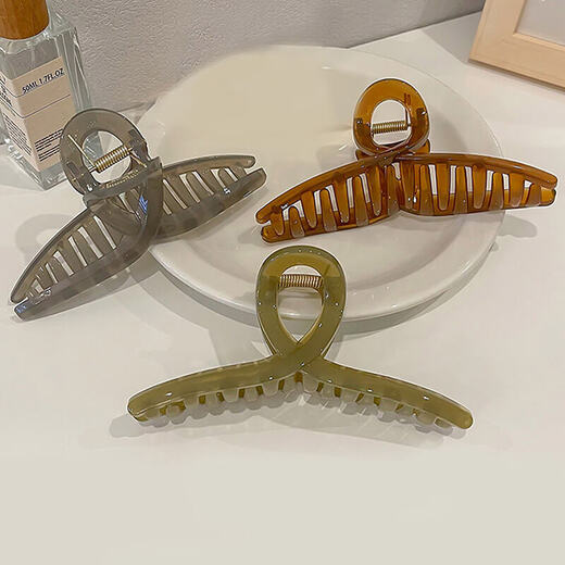 Chimera (CHIMERA) 3-piece set of cross-grip clips on the back of the head, temperament, large acrylic shark clip, hair clip, hair catcher, hair accessories, hair clip