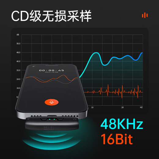 Hohem Mic-01 wireless lavalier microphone one-to-one Apple live broadcast microphone mobile phone equipment anchor short video SLR camera recording monitoring ear return