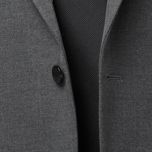 MOELAGVT Premium Suit Suit Wool Autumn and Winter Thick Suit Men's Business Casual Formal Wedding Groom and Groomsmen Ceremony Clothing Gray 2 Buttons Not Slit High-End Style M (170)