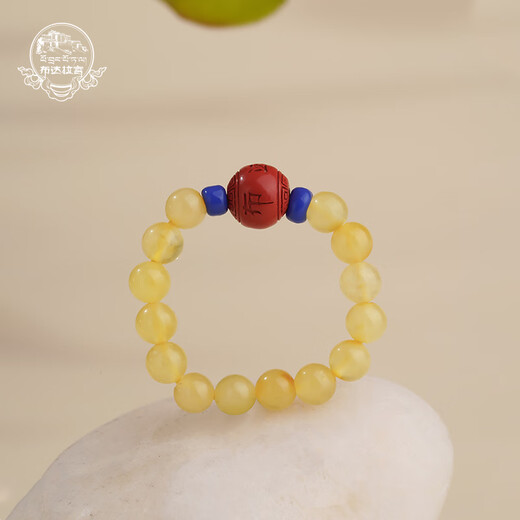 Potala Palace beeswax ring, cinnabar transfer bead ring, men's and women's jewelry, birthday gift for girlfriend, beeswax cinnabar ring