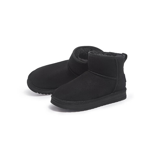 Camel (CAMEL) bottes de neige pour femmes hiver nouveau style plus velours chaud épais coton chaussures décontracté paresseux fourrure chaussures L23W275157 noir 37