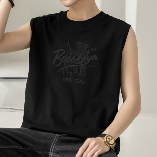 Leichte und extravagante reine Baumwollweste für Männer im Sommer amerikanische Sportweste Basketball Hürde Fitness Außenschütze ärmellose T-Shirt Lose M18-T672 Rost Red M