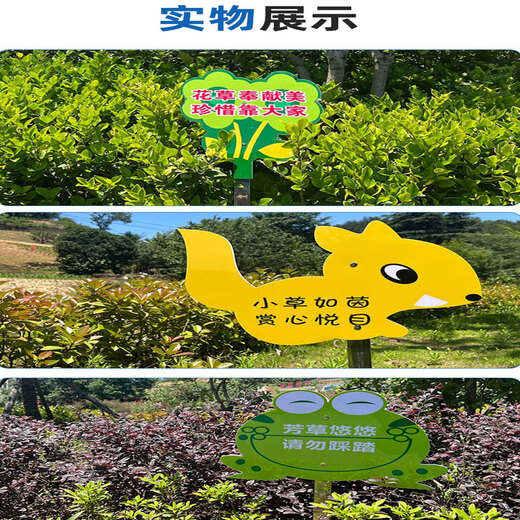 Letrero pequeño de flores y pasto de Zhizhou, letrero de cuidado de flores y pasto, letrero de advertencia de césped y pasto, mantenimiento, personalización de complementos de marca media A-17 (superficie cubierta con cristal + poste) 30x40cm