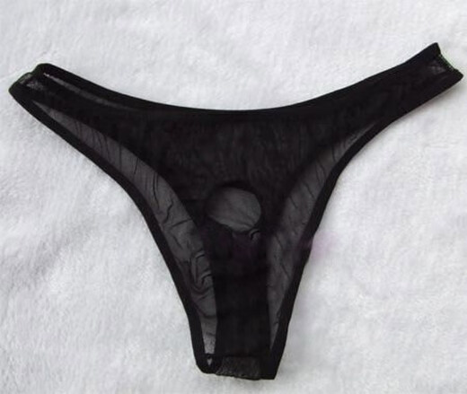 Men's see-through mesh revealing JJpp sexy underwear for couples, thong T-pants for couples to tease gay men without taking off, black revealing PP revealing JJ style